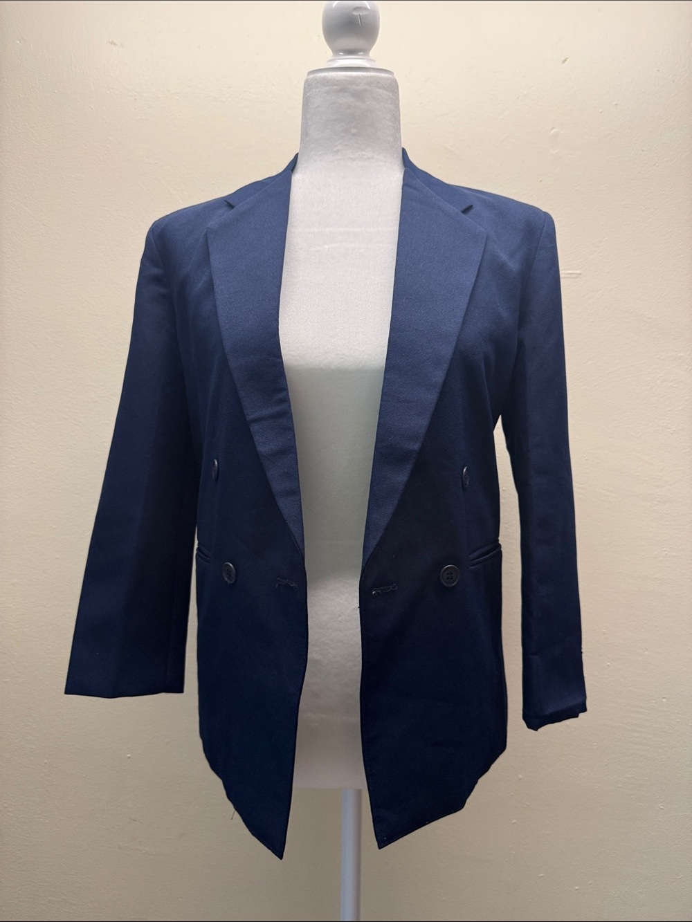 Navy Double-Breasted Vintage Blazer